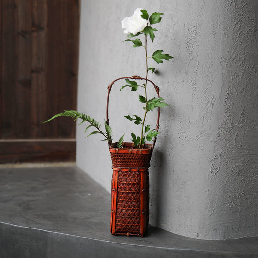 bamboo basket for flower ikebana