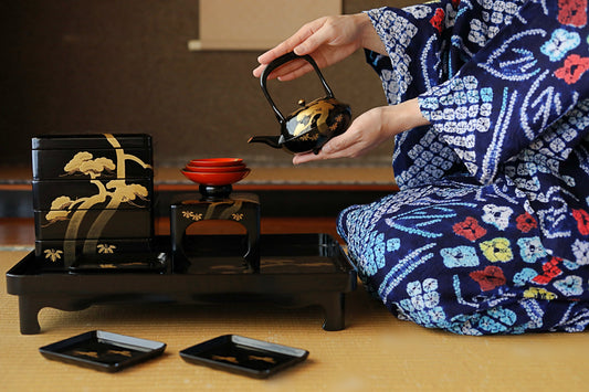 Japanese lacquer urushi sake set