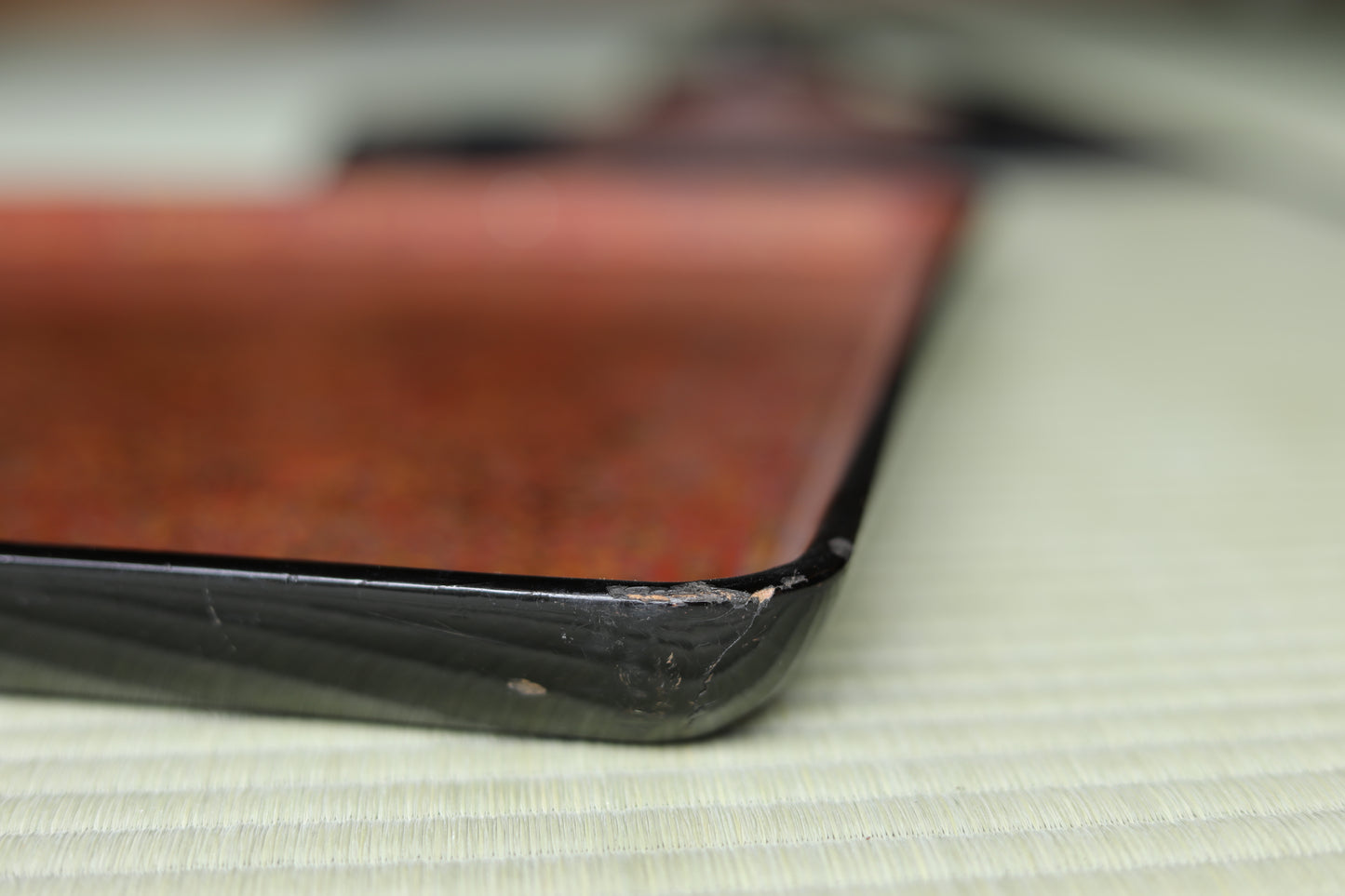 Large Japanese Lacquer Tray, Aizu Urushi, Togidashi Henshin-nuri, Mother-of-Pearl Inlay