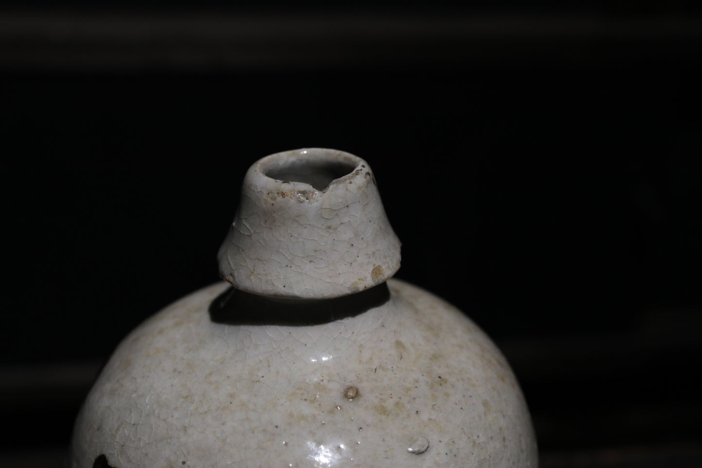 Japanese Antique ceramic jar Sake bottle Tokkuri 1920s Japan art craft with Kanji calligraphy ornament H10.6×5.1in/H27×13cm