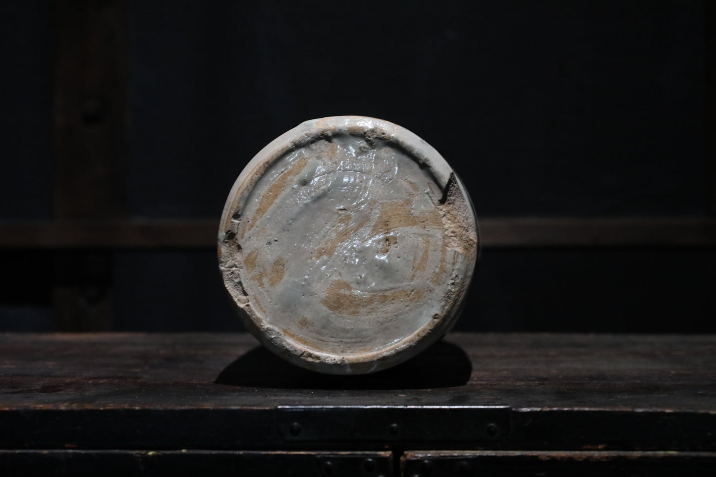 Japanese Antique ceramic jar Sake bottle Tokkuri 1930s Japan art craft with Kanji calligraphy ornament H10.2×4.7in/H26×12cm (コピー)