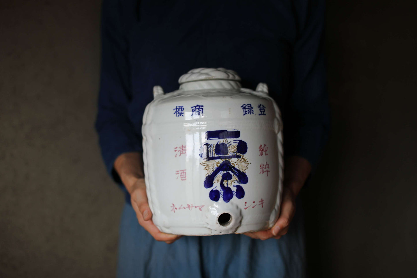 Japanese vintage sake barrel