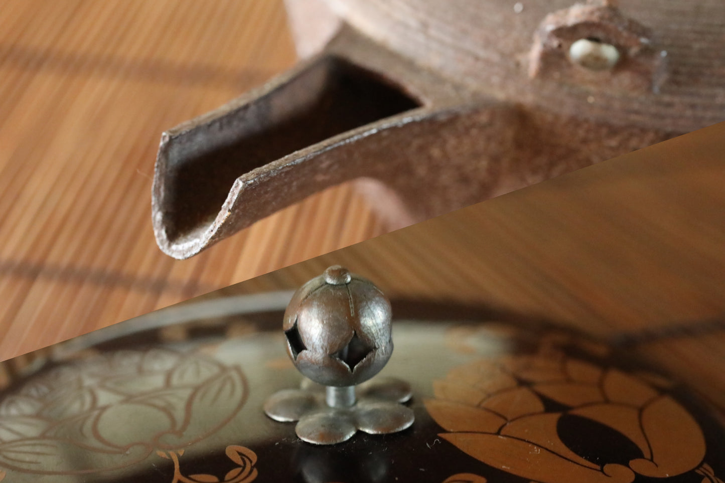 Japanese Antique iron Sake Jug  Tetsubin metal craft Japanese antique sake pot with a lacquered lid, sake tableware  H5.5×7.1×5.1in