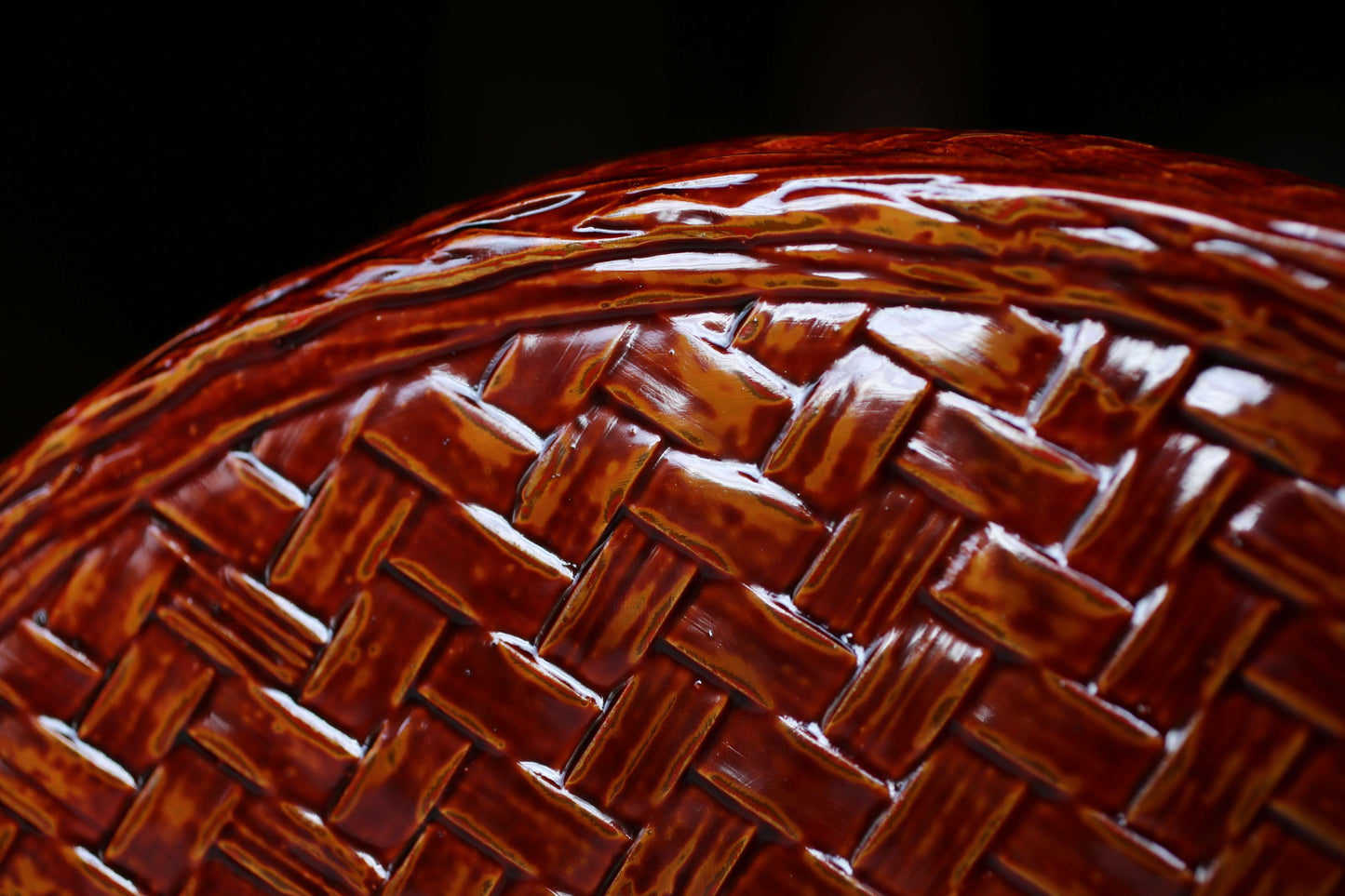 Japanese vintage beautiful round bamboo woven lacquered tray for Tea ceremony, Japanese traditional handcraft  H1.1xW14.3in/H2.7xW36.2cm