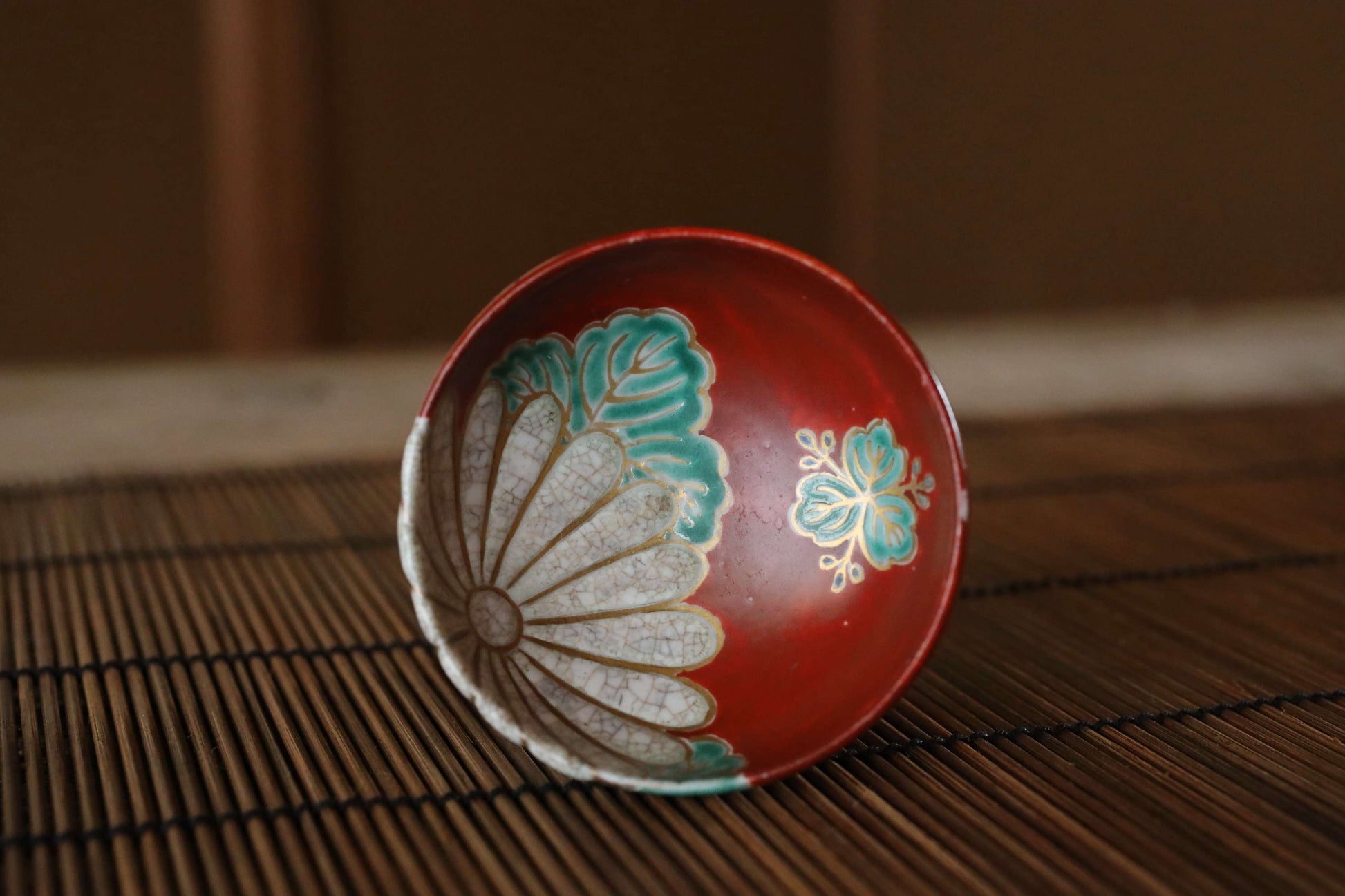 Japanese antique sake kutani cup