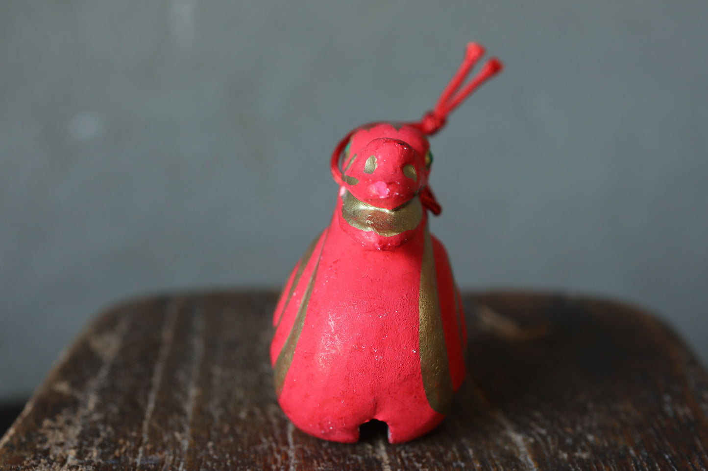 Japanese small pottery bell dragon doll Paper weight, Christmas Ornaments Japanese vintage small bell H2.8in/7cm