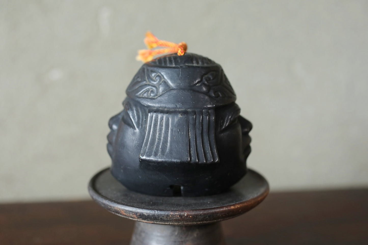 Japanese vintage pottery bell AINU indigenous peoples doll ornament Paper weight, Ornaments vintage small bell H3.3×3.3in/H8.3×8.5cm