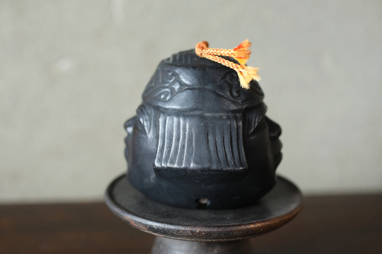 Japanese vintage pottery bell AINU indigenous peoples doll ornament Paper weight, Ornaments vintage small bell H3.3×3.3in/H8.3×8.5cm