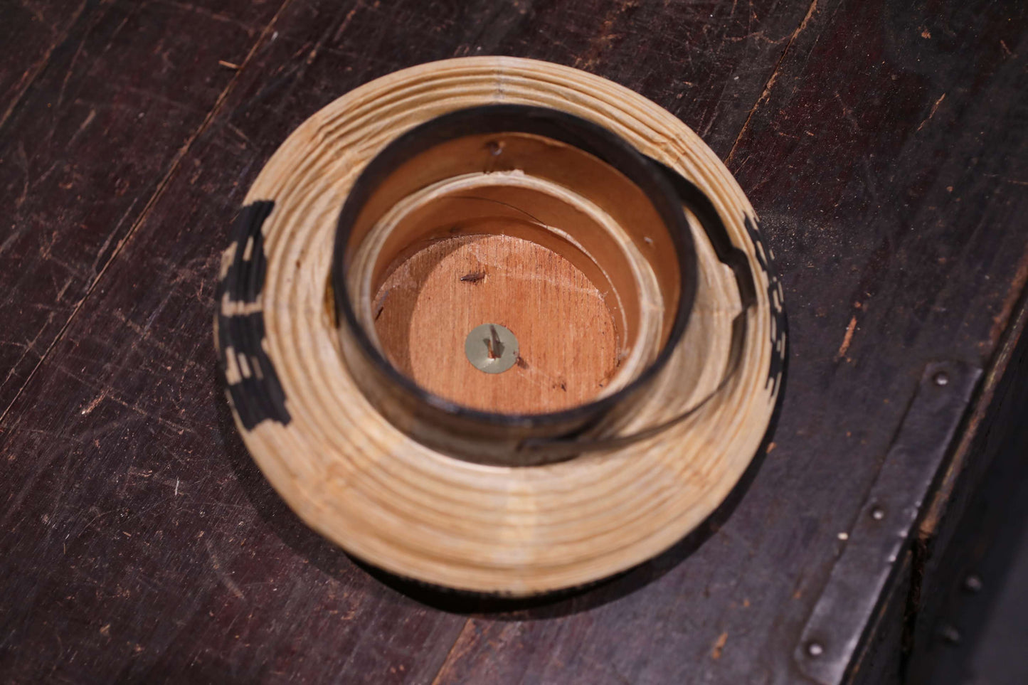 Japanese vintage hanging paper lantern shade Candle holder SUMURAI Family crest "chouchin"Kanji calligraphy H9.4in/H24cm