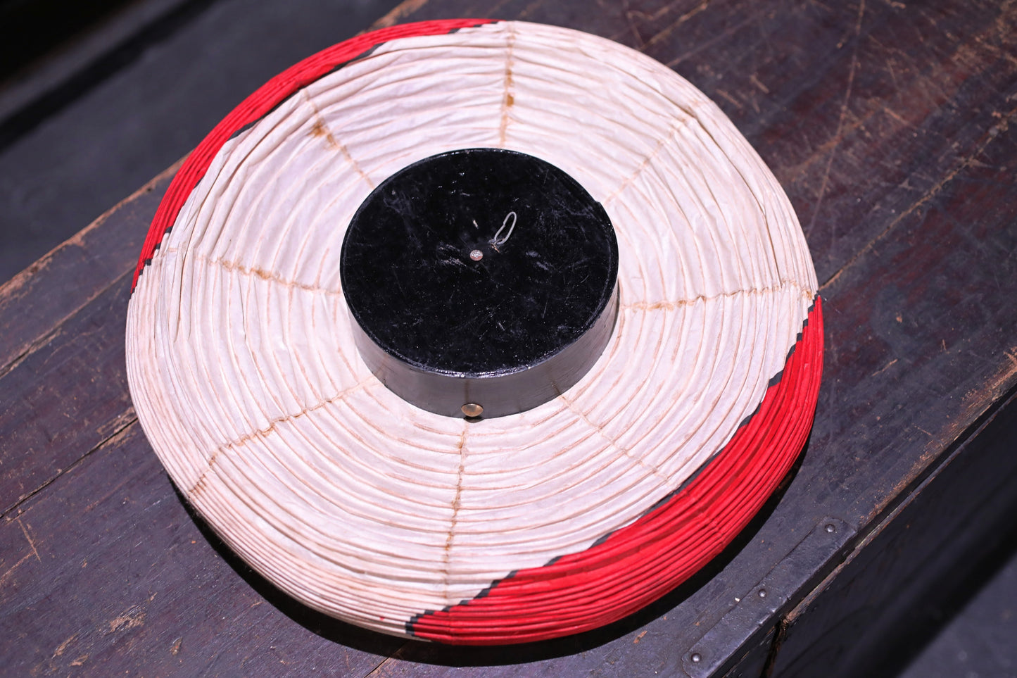 Japanese vintage hanging paper lantern with red circle Candle holder for the shrine Festival Light offered to God "chouchin" H16.1in/H41cm (コピー)
