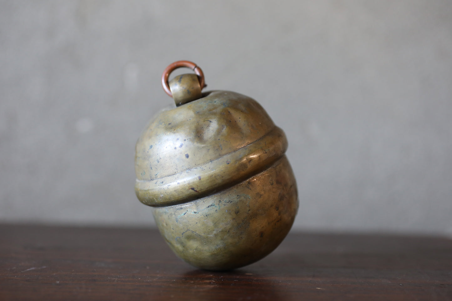 Japanese vintage Brass Bell 1930s shinto shrine hanging small bell made of brass rusting hand metal craft SUZU H4.3in/H11cm