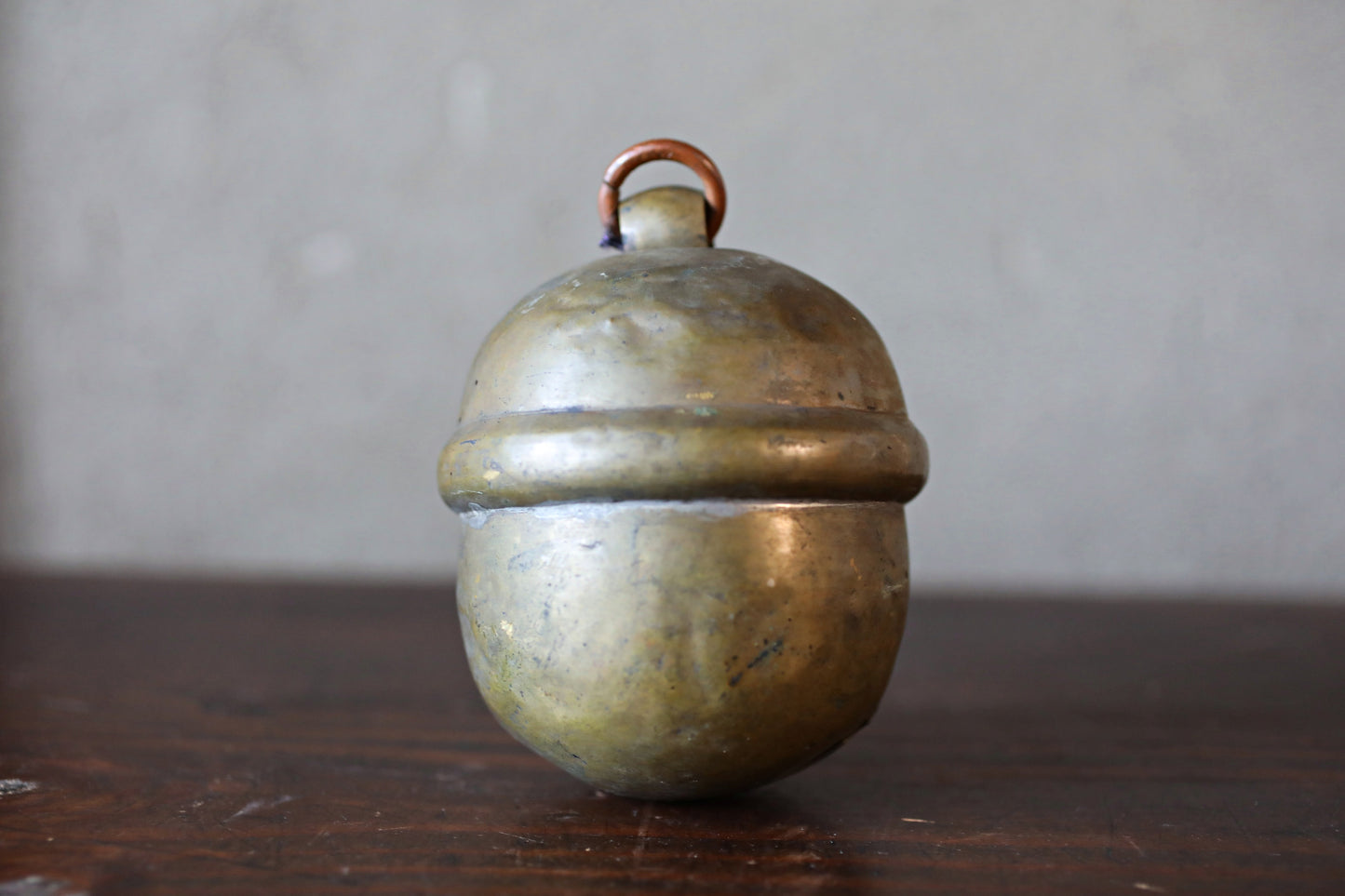 Japanese vintage Brass Bell 1930s shinto shrine hanging small bell made of brass rusting hand metal craft SUZU H4.3in/H11cm
