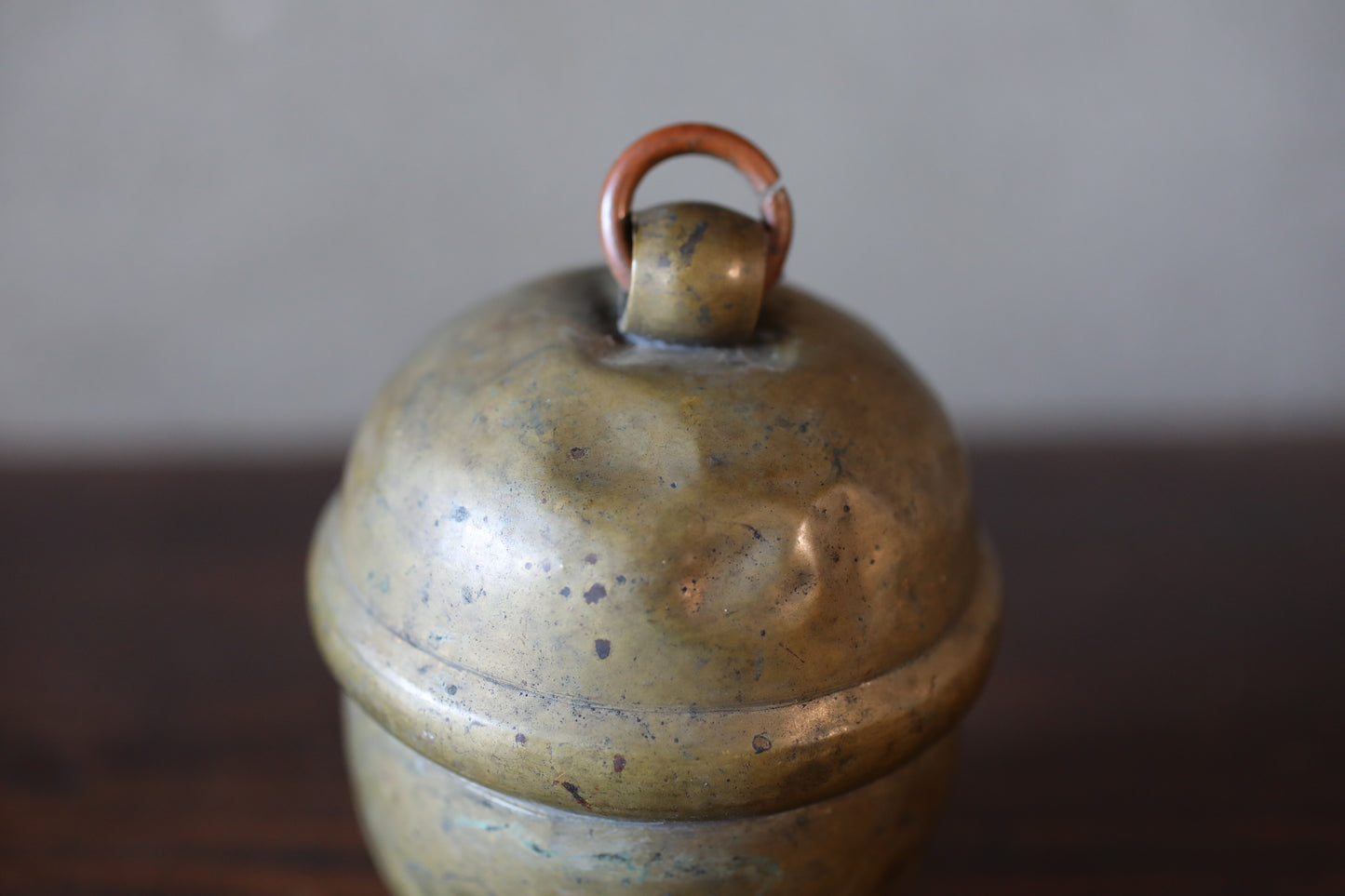Japanese vintage Brass Bell 1930s shinto shrine hanging small bell made of brass rusting hand metal craft SUZU H4.3in/H11cm