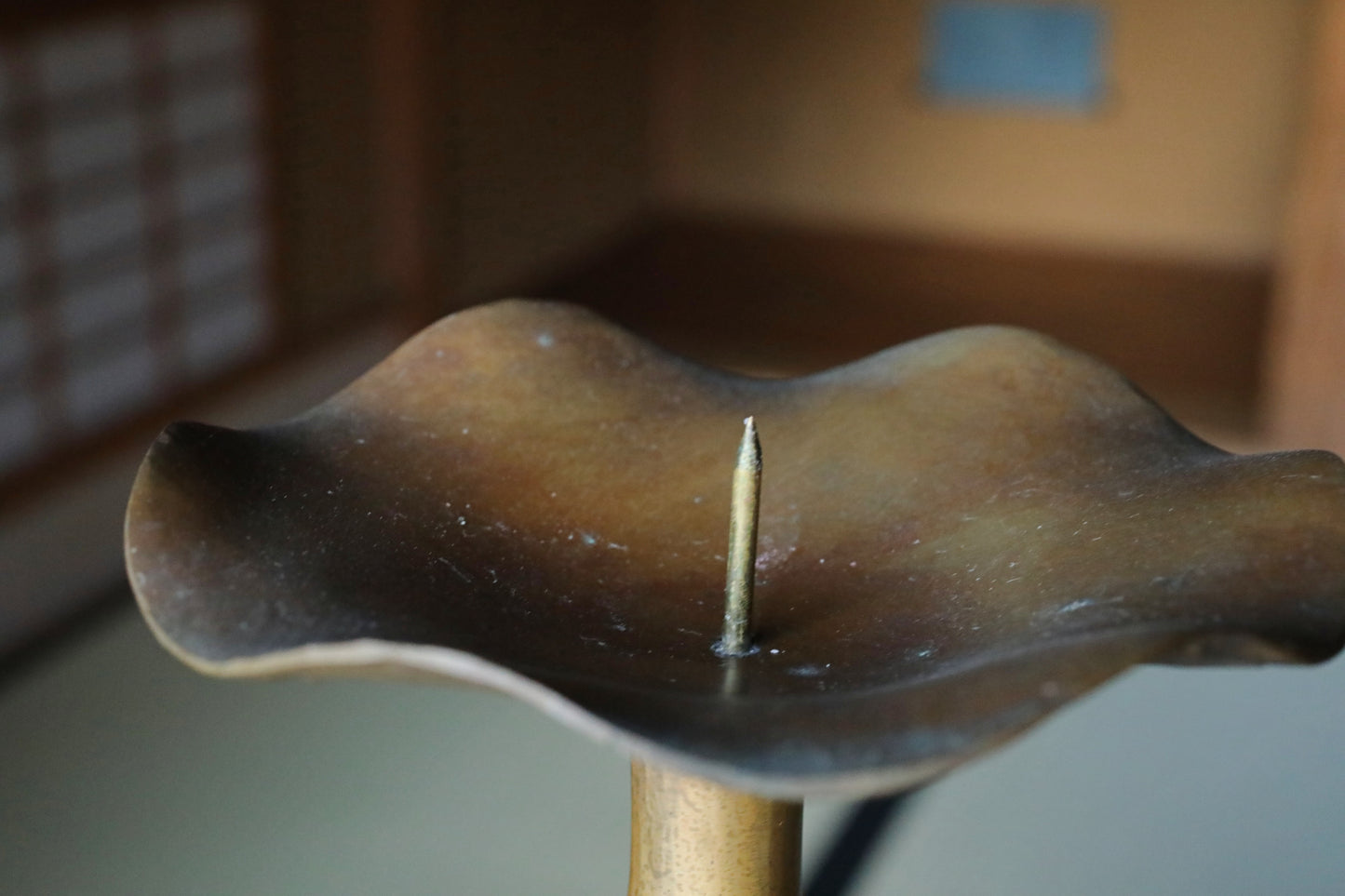 Large! Pair of Japanese Antique Brass candlestick Buddhist temple candle stand metal craft with dragons lions Lotus with sign H16.5in/H42cm