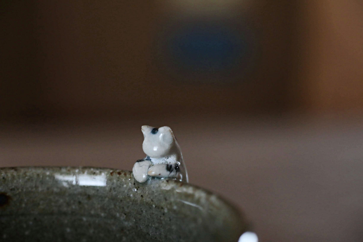 Pair of Japanese ceramic tea cups set Cats scramble up the edge SENCHA with wooden box tableware Tea ceremony For GIFT