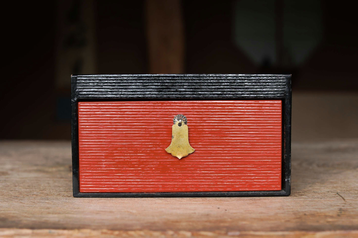 Japanese furniture Small lacquer Chest of drawers "tansu" red & black urushi lacquer  wood hand craft H4.7×W8.3×10.2in/H12×21×26cm