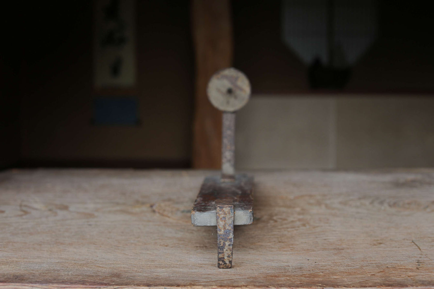 Japanese antique EDO 1800s furniture candle holder stand Hanging or carrying candle holder with crest H17.9in/H45.5cm