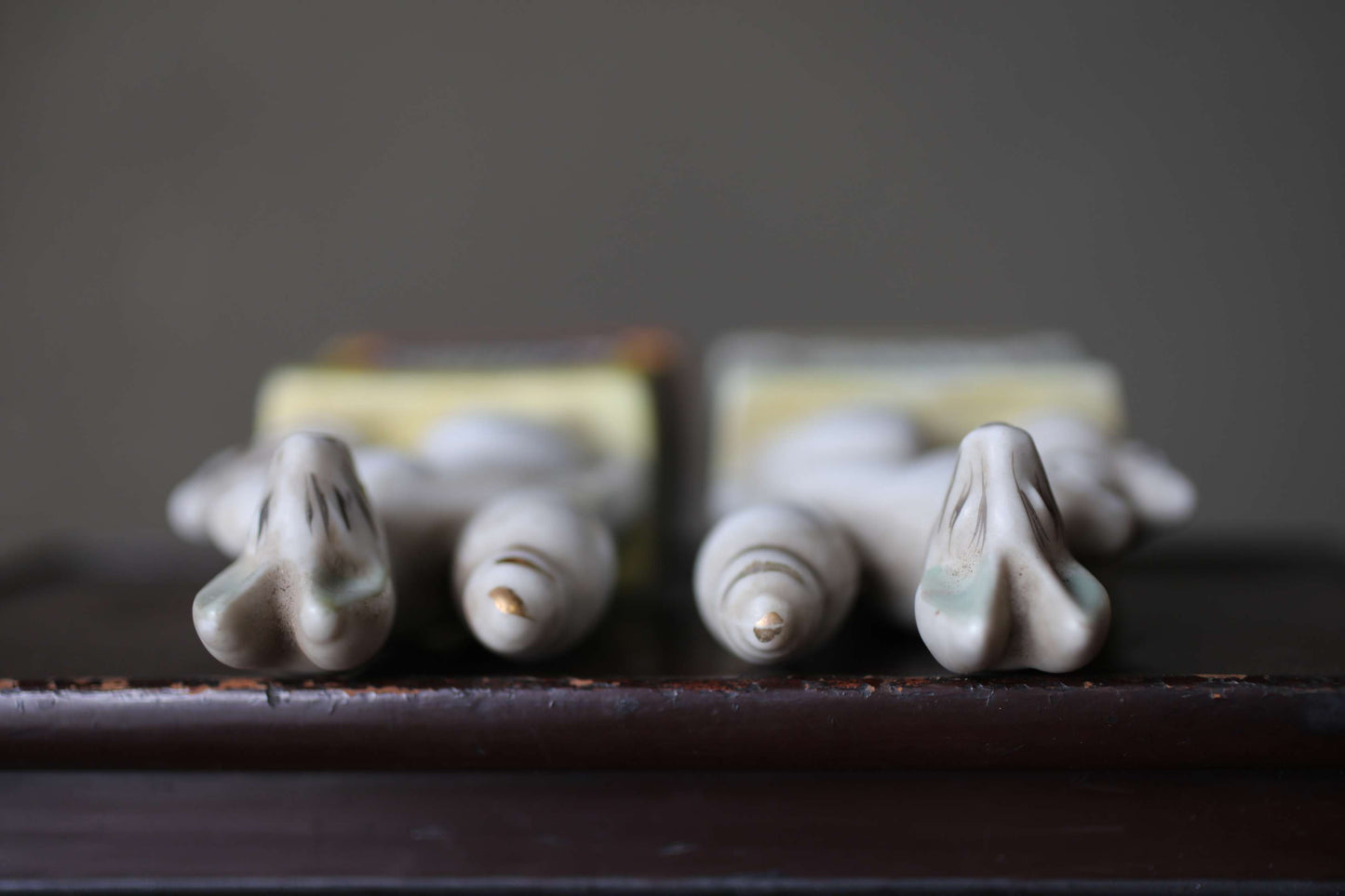 Vintage Japanese Porcelain Kitsune Fox Dolls, Shinto Shrine Altar Art