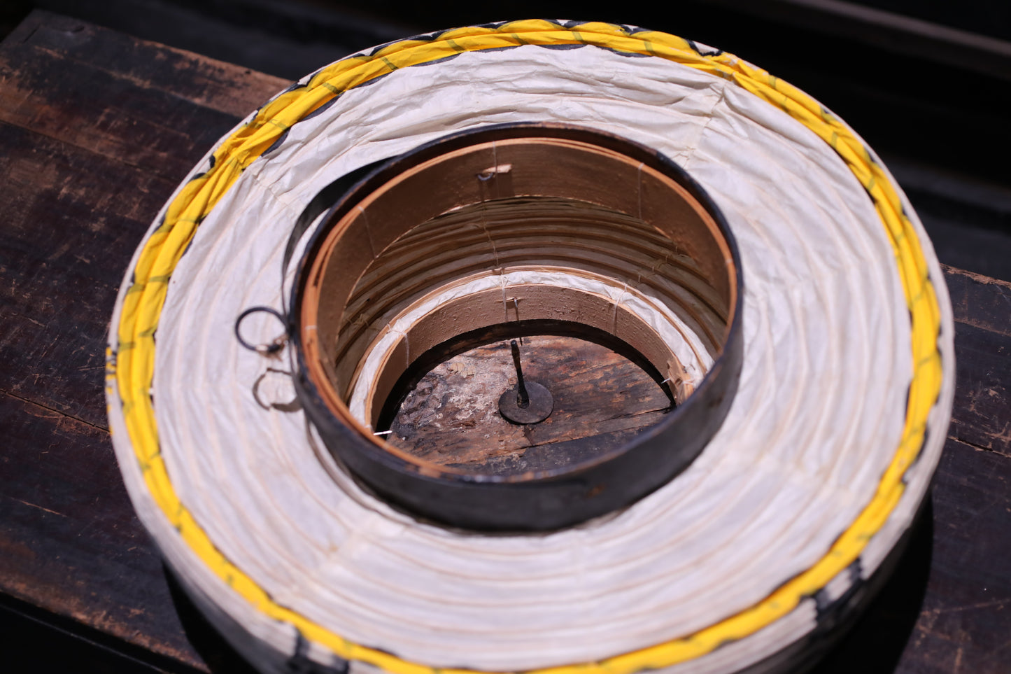 BIG! RARE! Japanese vintage hanging paper lantern Candle holder for the shrine temple Light offered to God "chouchin" H27.2in/H69cm