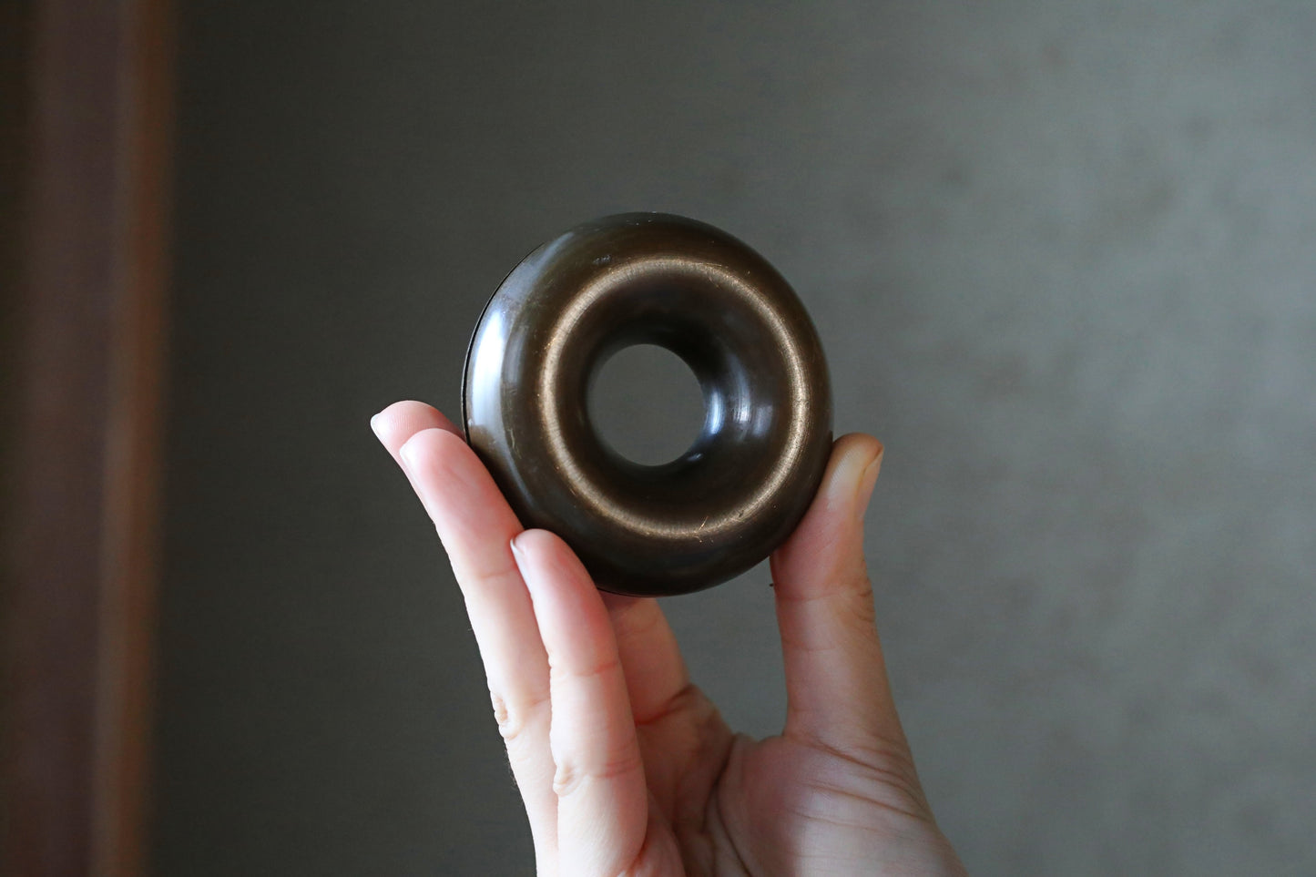 Japanese vintage bronze Old small bell for horses ornament Suzu 1960s Metal craft Paper weight 2.6×0.9in/6.5×2.3cm