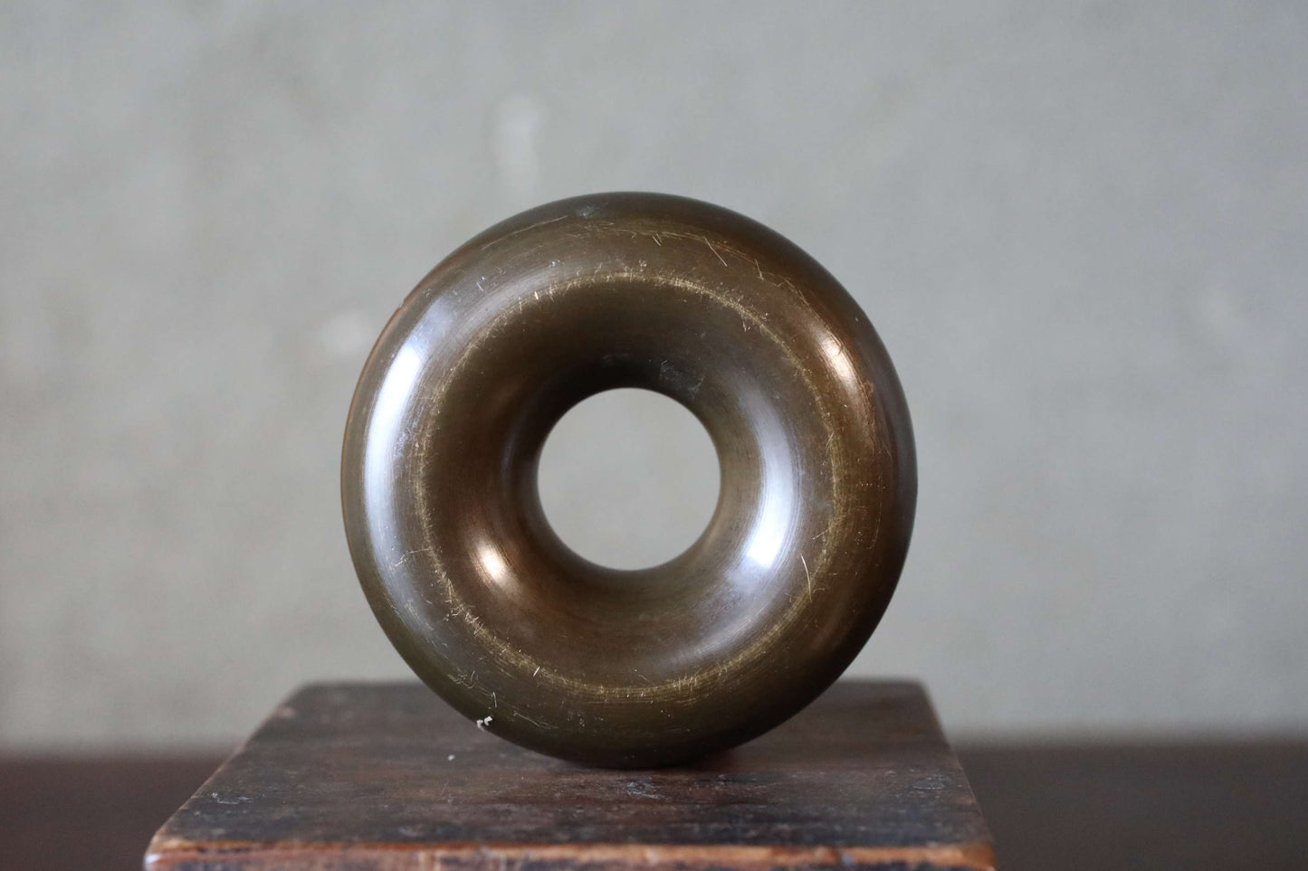 Japanese vintage bronze Old small bell for horses ornament Suzu 1960s Metal craft Paper weight 2.6×0.9in/6.5×2.3cm