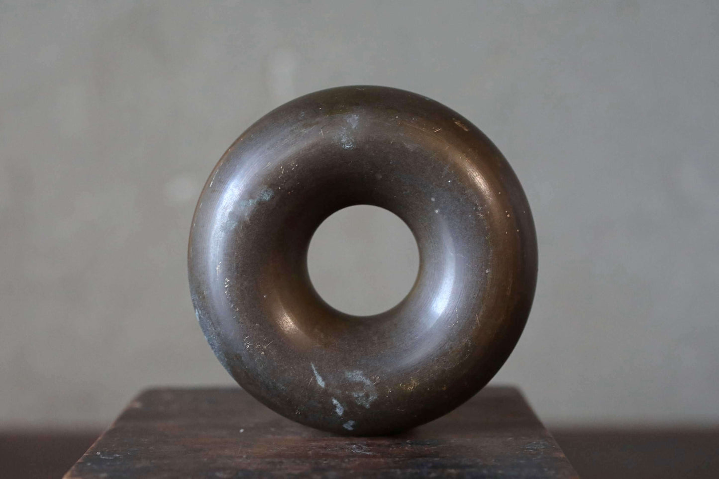 Japanese vintage bronze Old small bell for horses ornament Suzu 1960s Metal craft Paper weight 2.6×0.9in/6.5×2.3cm