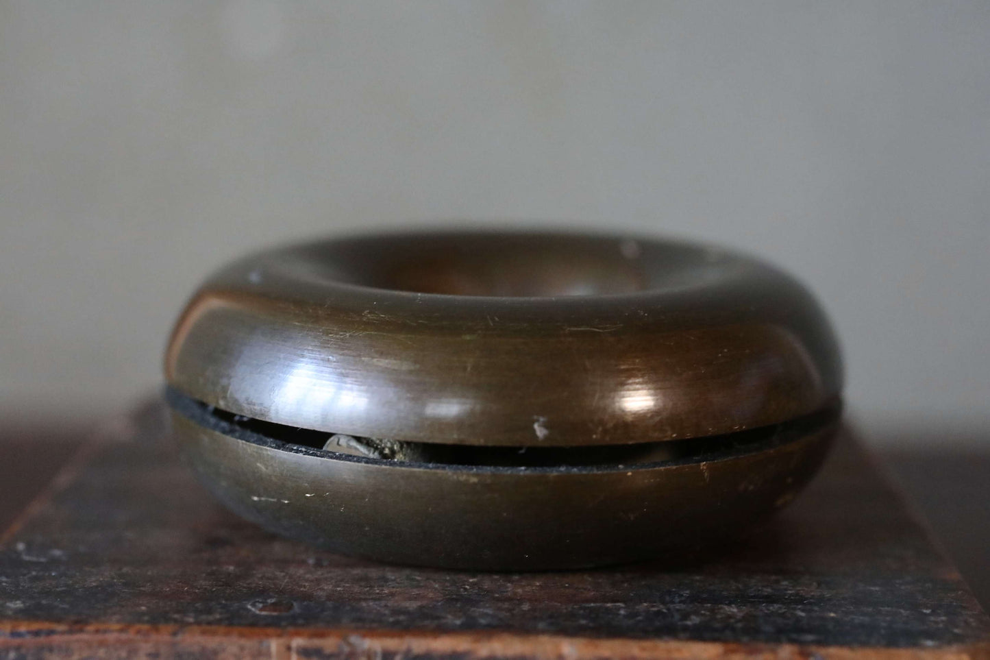 Japanese vintage bronze Old small bell for horses ornament Suzu 1960s Metal craft Paper weight 2.6×0.9in/6.5×2.3cm