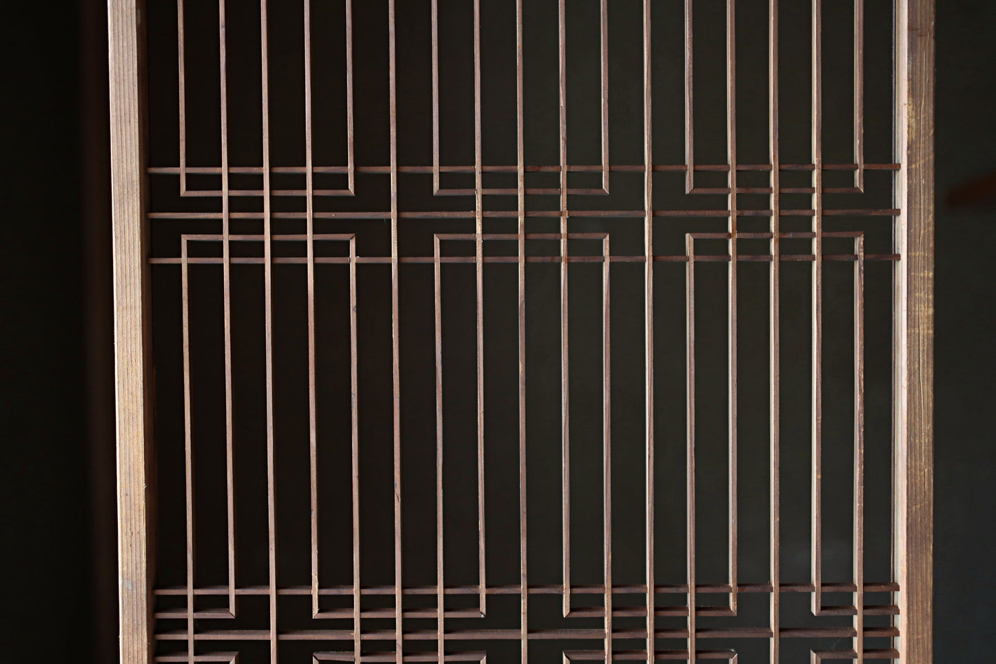 Japanese Furniture antique interior architectural screen,"kumiko, wooden framework" for a sliding screen, shoji, H38.8×17.1in/H98.5×43.5cm