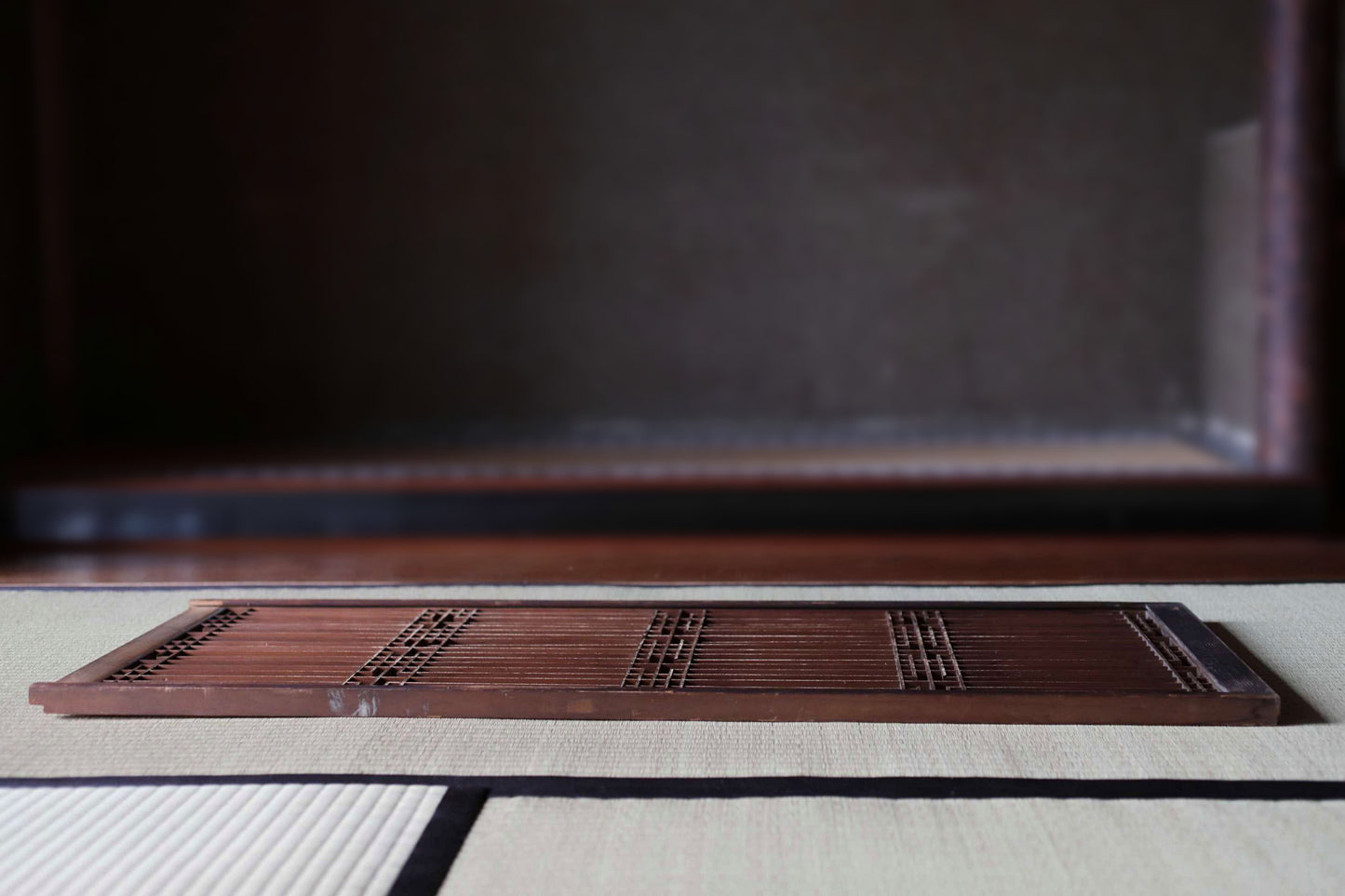 Japanese Furniture antique interior architectural screen,"kumiko, wooden framework" for a sliding screen, shoji, H38.8×17.1in/H98.5×43.5cm