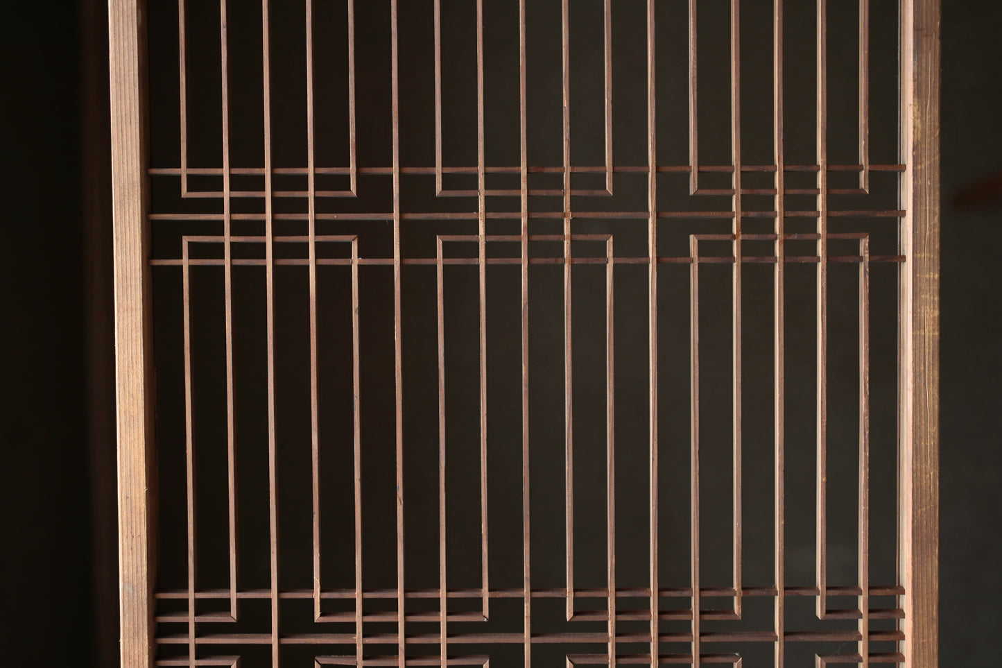 Japanese Furniture antique interior architectural screen,"kumiko, wooden framework" for a sliding screen, shoji, H38.8×17.1in/H98.5×43.5cm