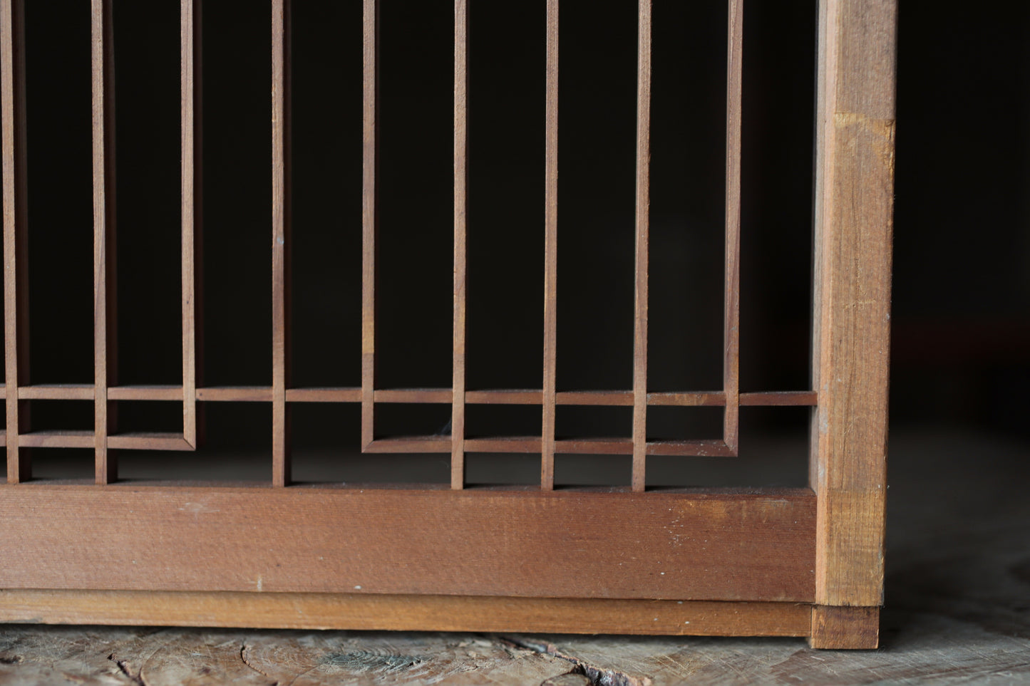 Japanese Furniture antique interior architectural screen,"kumiko, wooden framework" for a sliding screen, shoji, H38.8×17.1in/H98.5×43.5cm