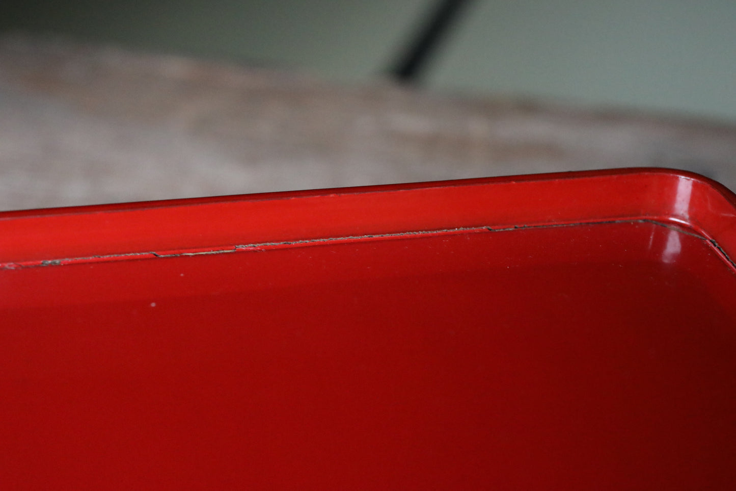 Pair of Japanese antique Urushi Red Lacquer wood tray with legs Large-Medium Set, Serving tray Ozen/Obon/ Japanese furniture 12.4in/31.5cm