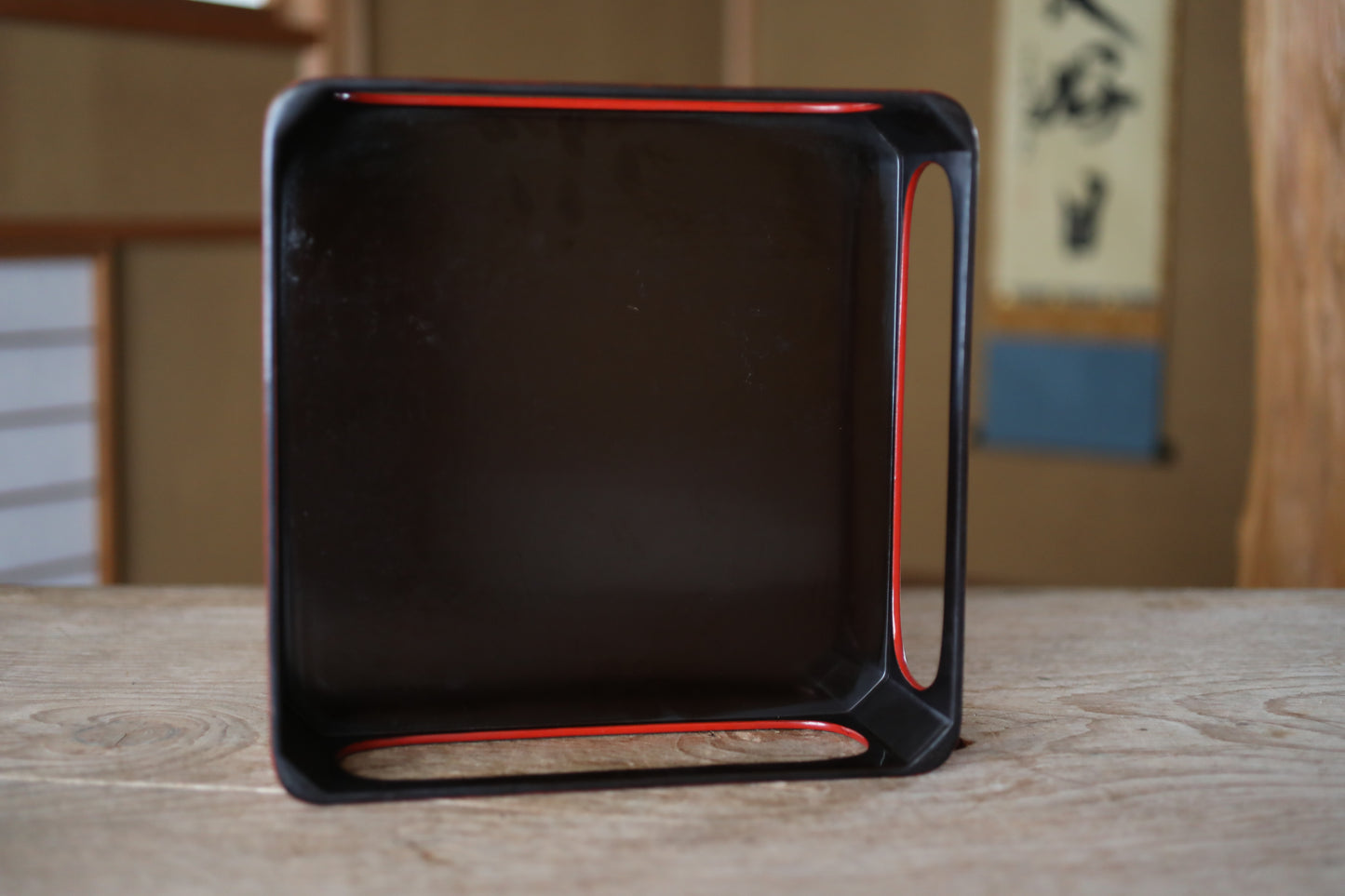 Set of Japanese antique Urushi Red Lacquer wood rice tub, tray and container with lid Serving tray Ozen/Obon/ Japanese furniture