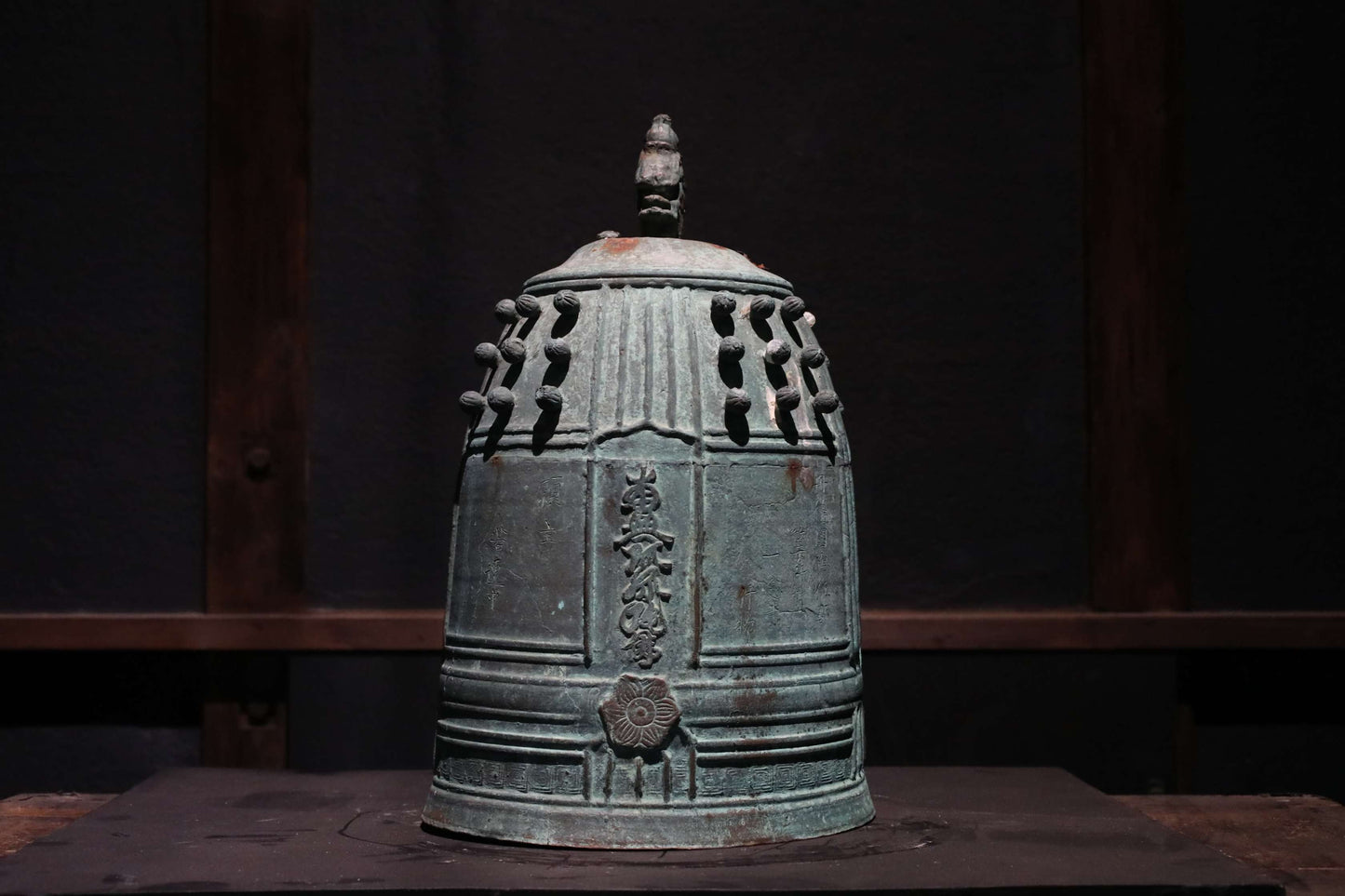 BIG! Japanese antique Buddhist temple bell Bronze large gong, big hanging bell, buddhist alter 梵鐘BON SHOU made in 1829 H18.1in/H46cm