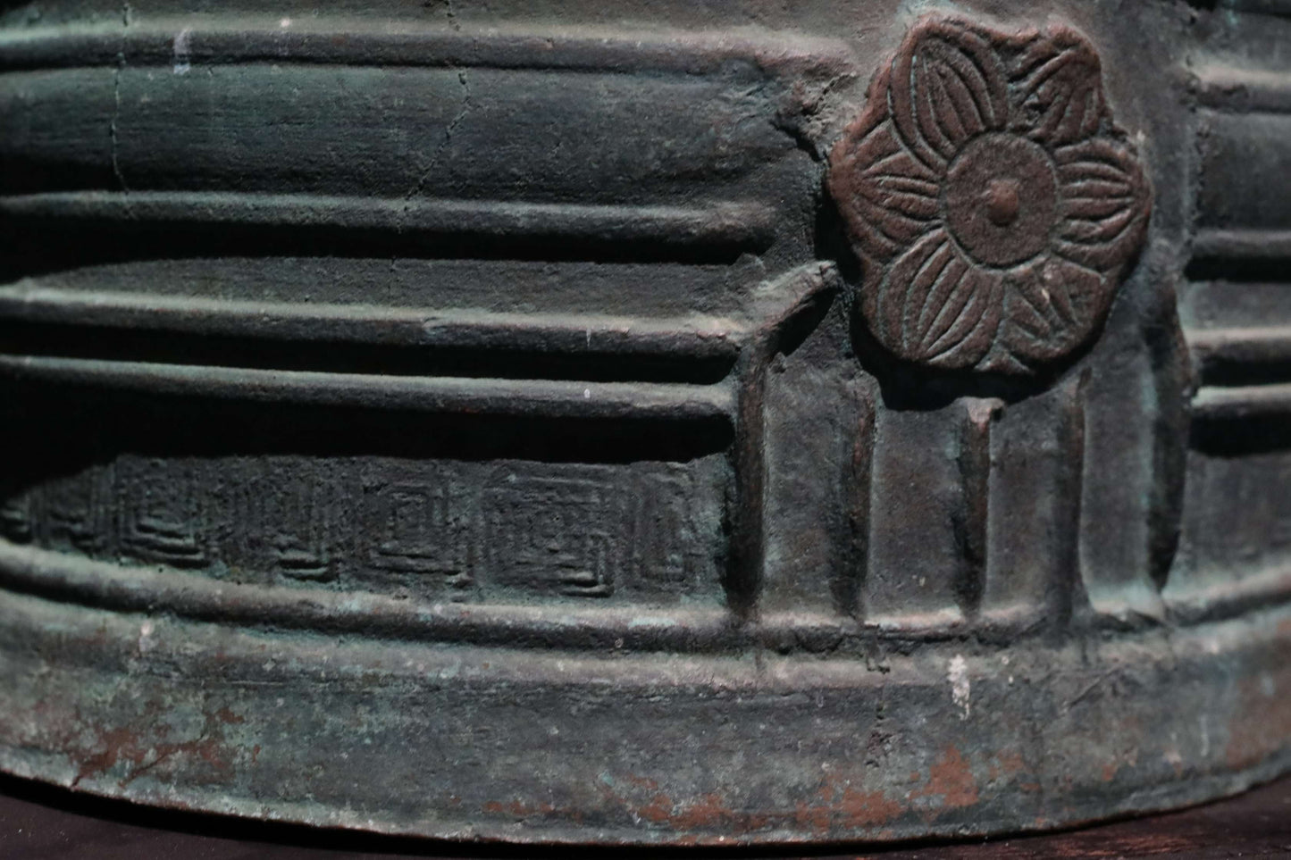 BIG! Japanese antique Buddhist temple bell Bronze large gong, big hanging bell, buddhist alter 梵鐘BON SHOU made in 1829 H18.1in/H46cm