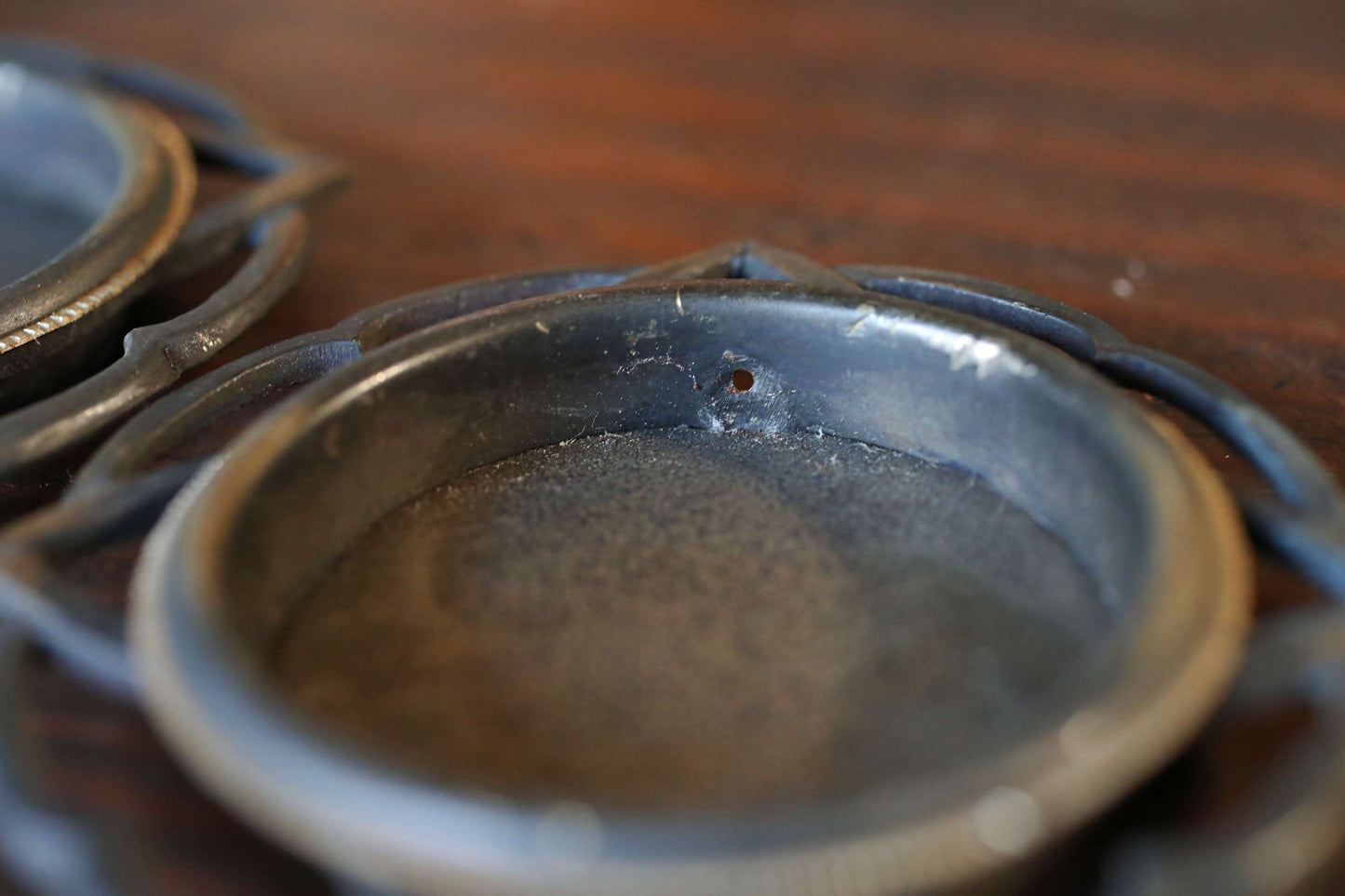 Antique Bronze FUSUMA Door Handles (Set of 2), Ginkgo leaves with a circle