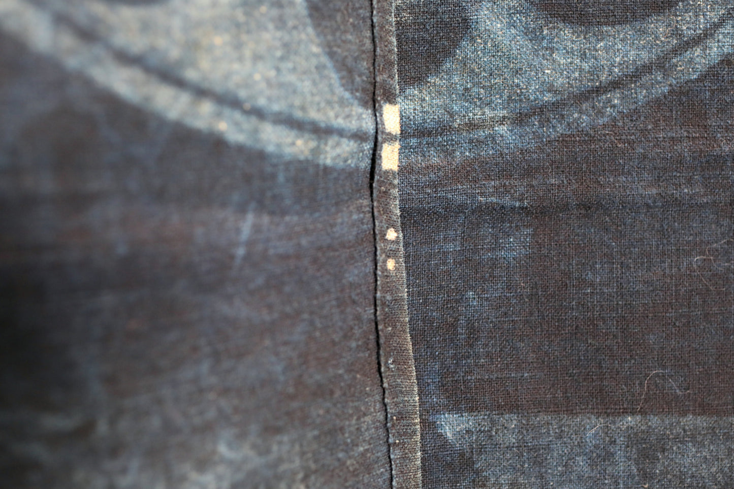 Antique Japanese Noren Curtain – Indigo Cotton Room Divider, Edo Era Crest Design