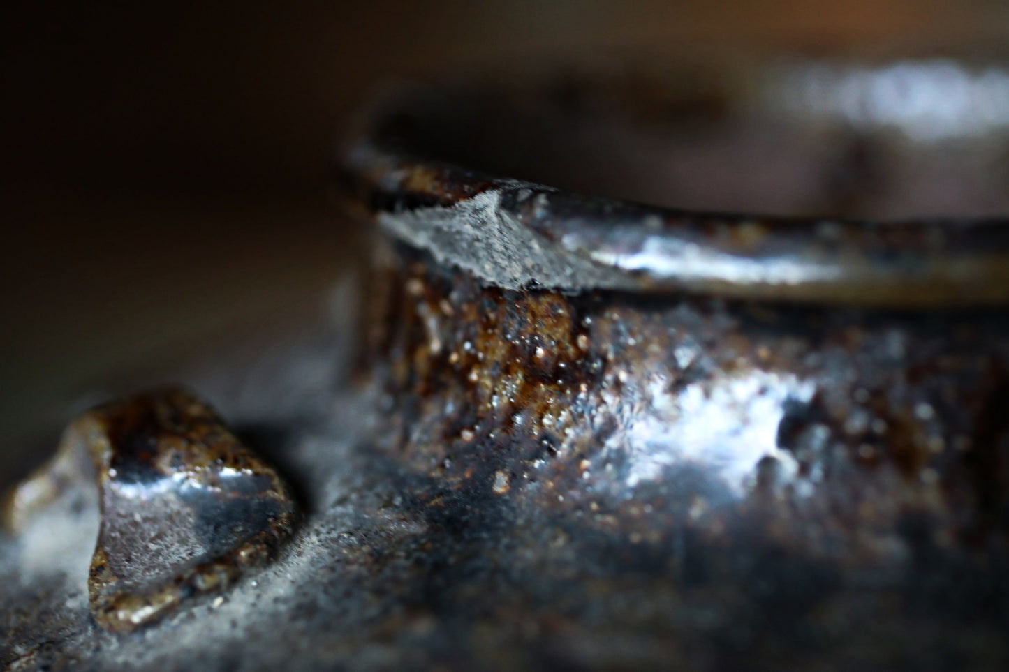 1700s Japanese antique TANBA hand made ceramic jar flower vase Wabi Sabi H9.4in/H24cm