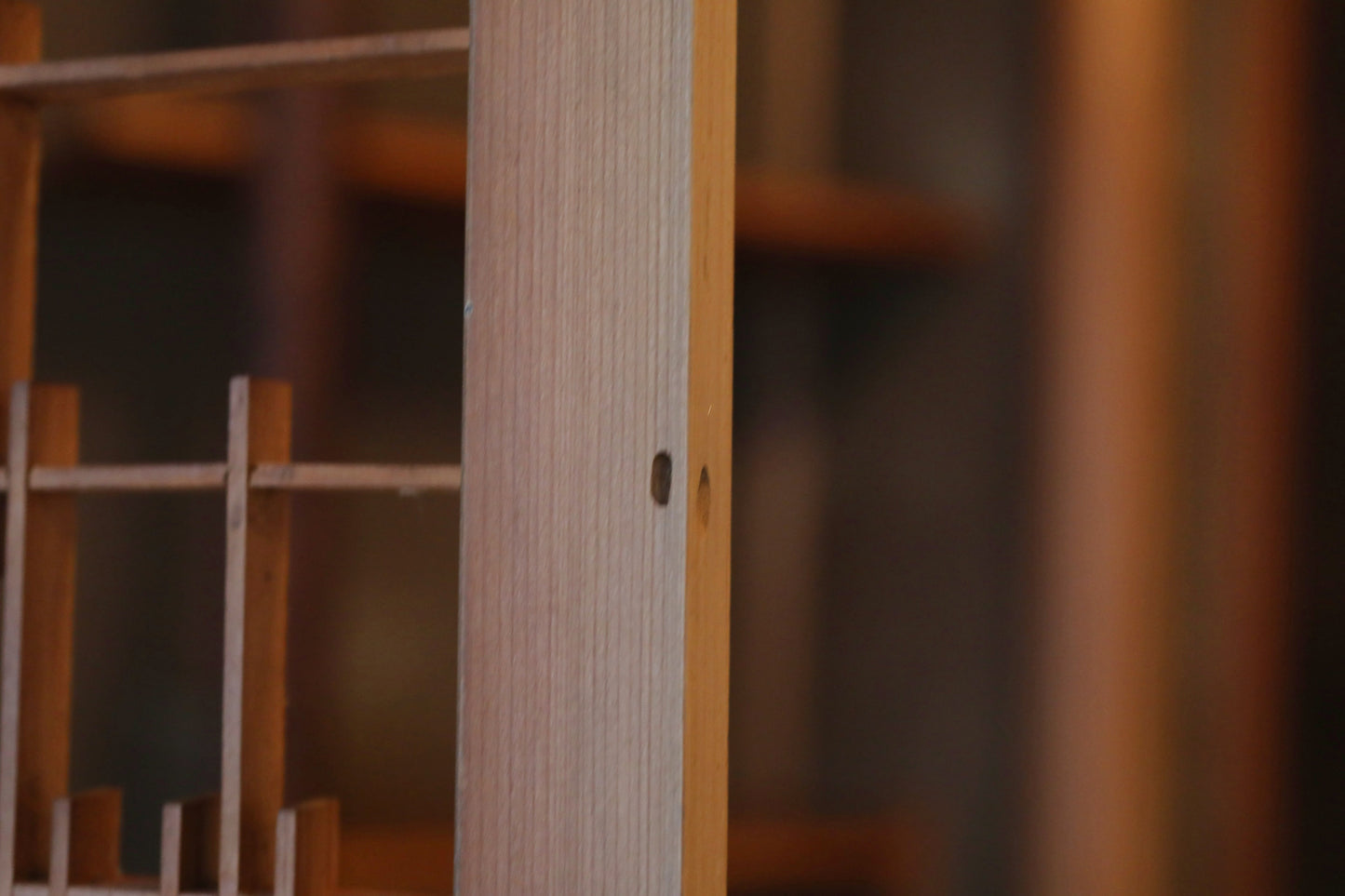 Japanese Furniture antique interior architectural screen,"kumiko, wooden framework" for a sliding screen, shoji, H35.6×10.1in/H90.4×25.6cm