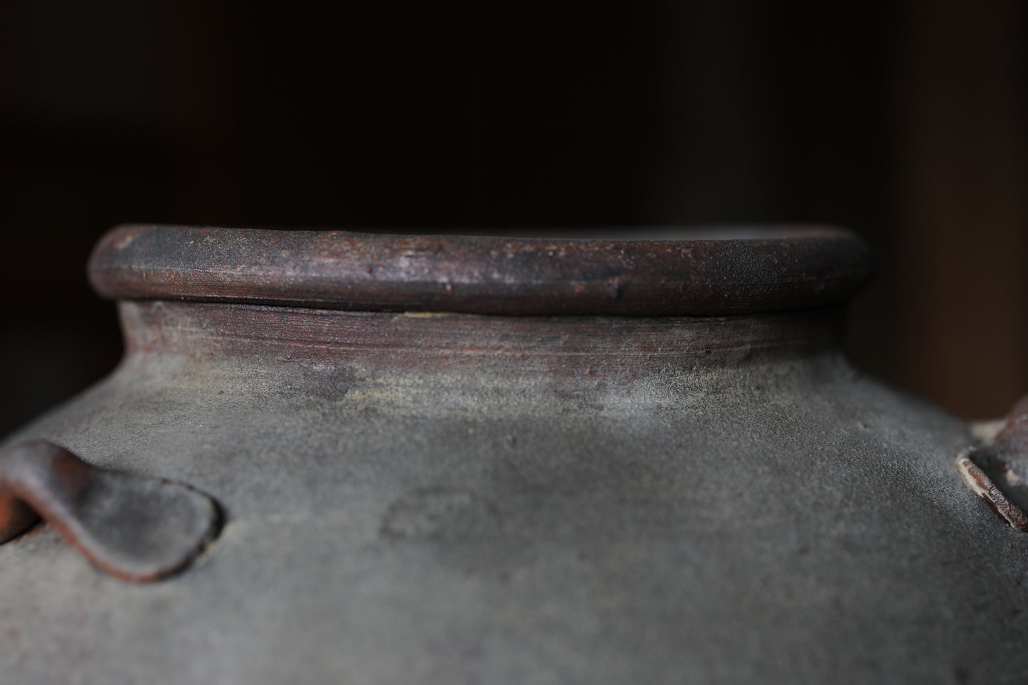 Antique Bizen Ceramic Jar, Japanese Flower Vase, Wabi Sabi Decor (H11.6in/H29.5cm)