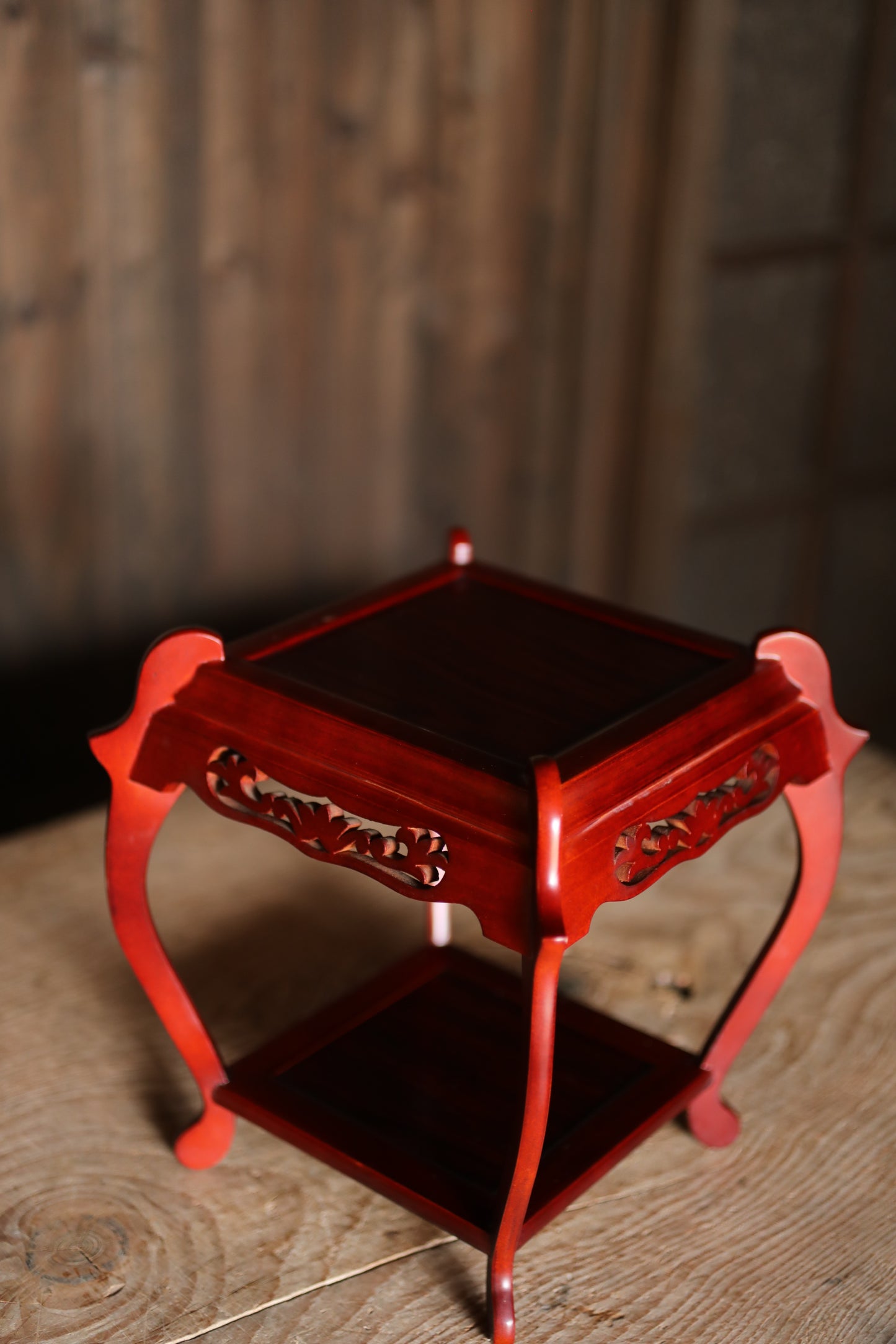 Pedestal - Japanese Wood Furniture Ikebana Bonsai Stand Karaki Red brown