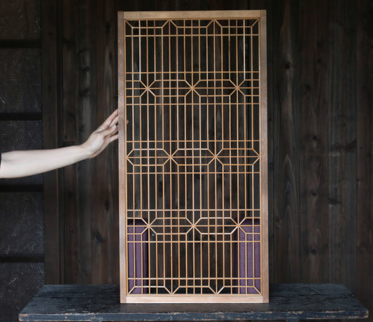 Vintage Japanese Shoji Screen ×2, Pair of Kumiko Wood Framework Interior Panel H38.8in(H98.5cm) (コピー)