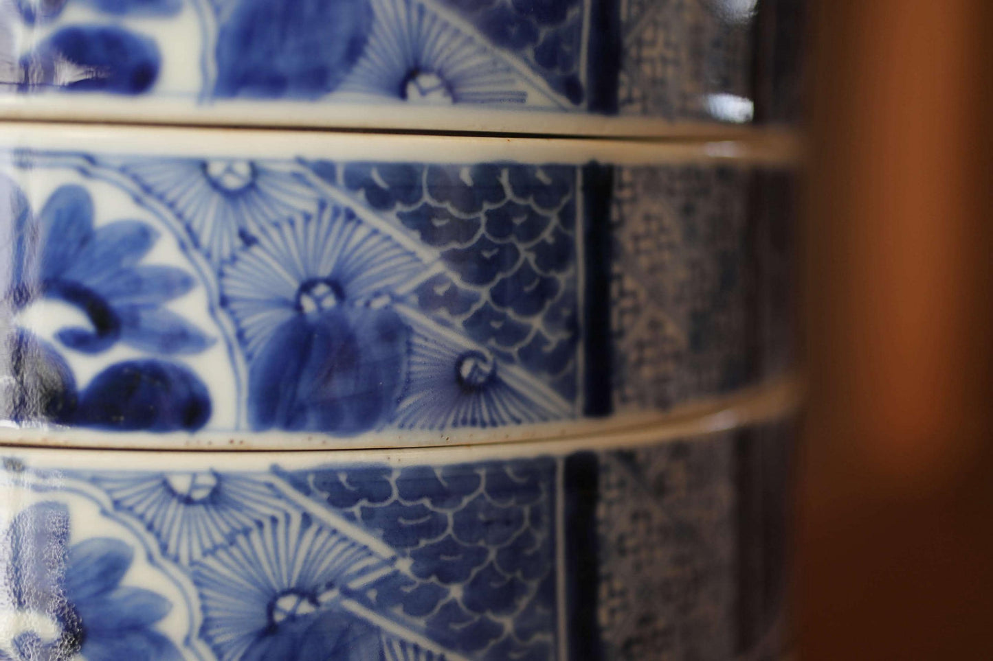 Antique Jubako Box - Japanese Porcelain Three-Tiered Edo Period Container