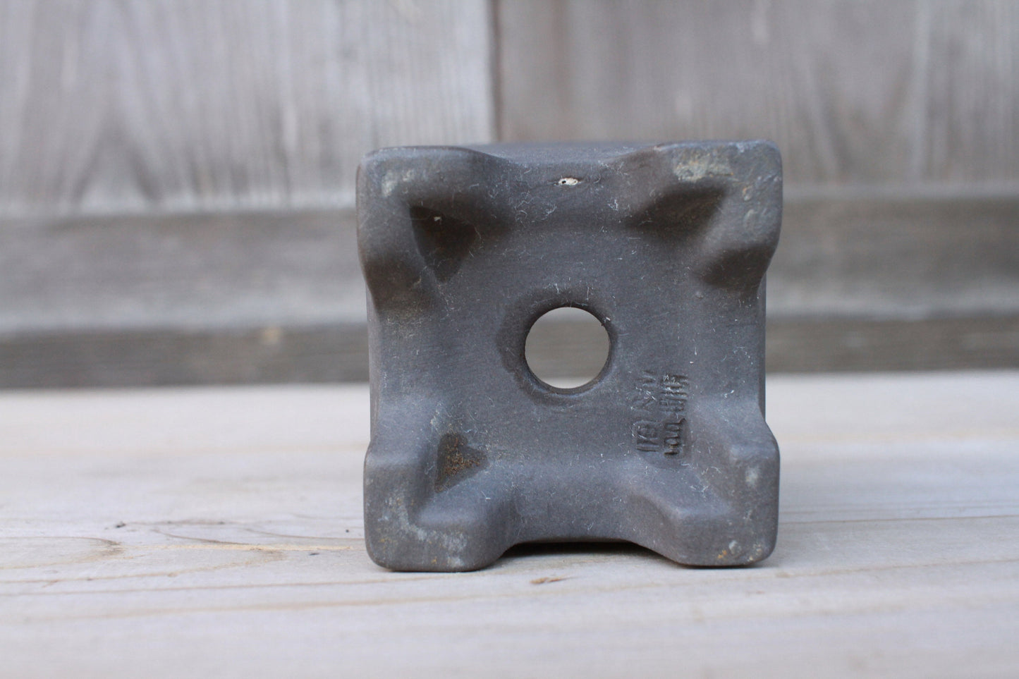 Mini Bonsai Pot - Japanese Vintage Matte Black Ceramic Square Planter with Kanji Signature