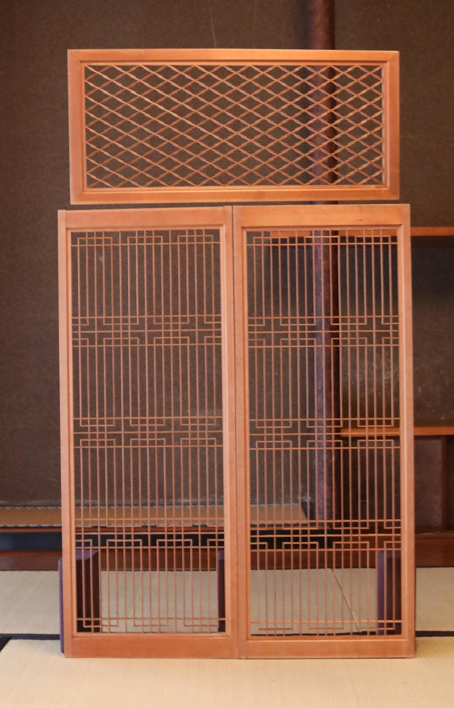 Kumiko Shoji Screen - Handcrafted Japanese Room Divider | Vintage Wooden Lattice Panel