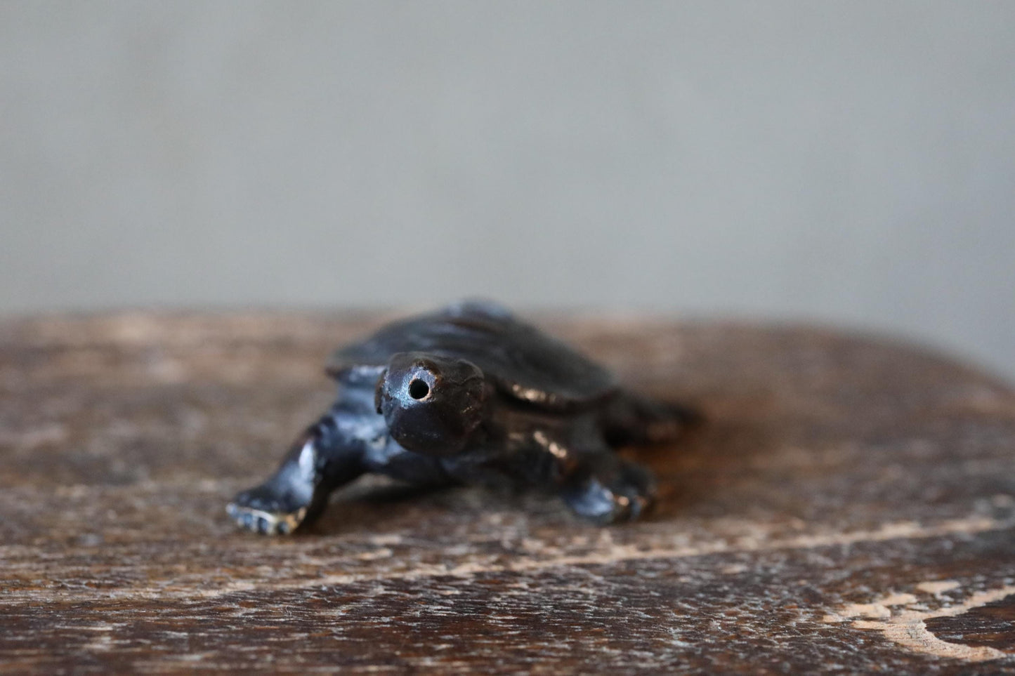 Japanese Bronze Water Dropper - Vintage Turtle Ornament | Kanji Calligraphy Tool