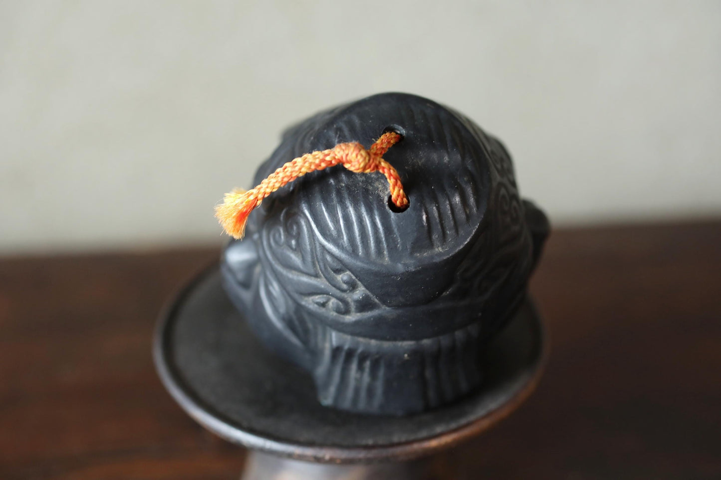 Japanese Pottery Bell - Ainu Ethnic Decor | Unglazed Ceramic Doll Ornament