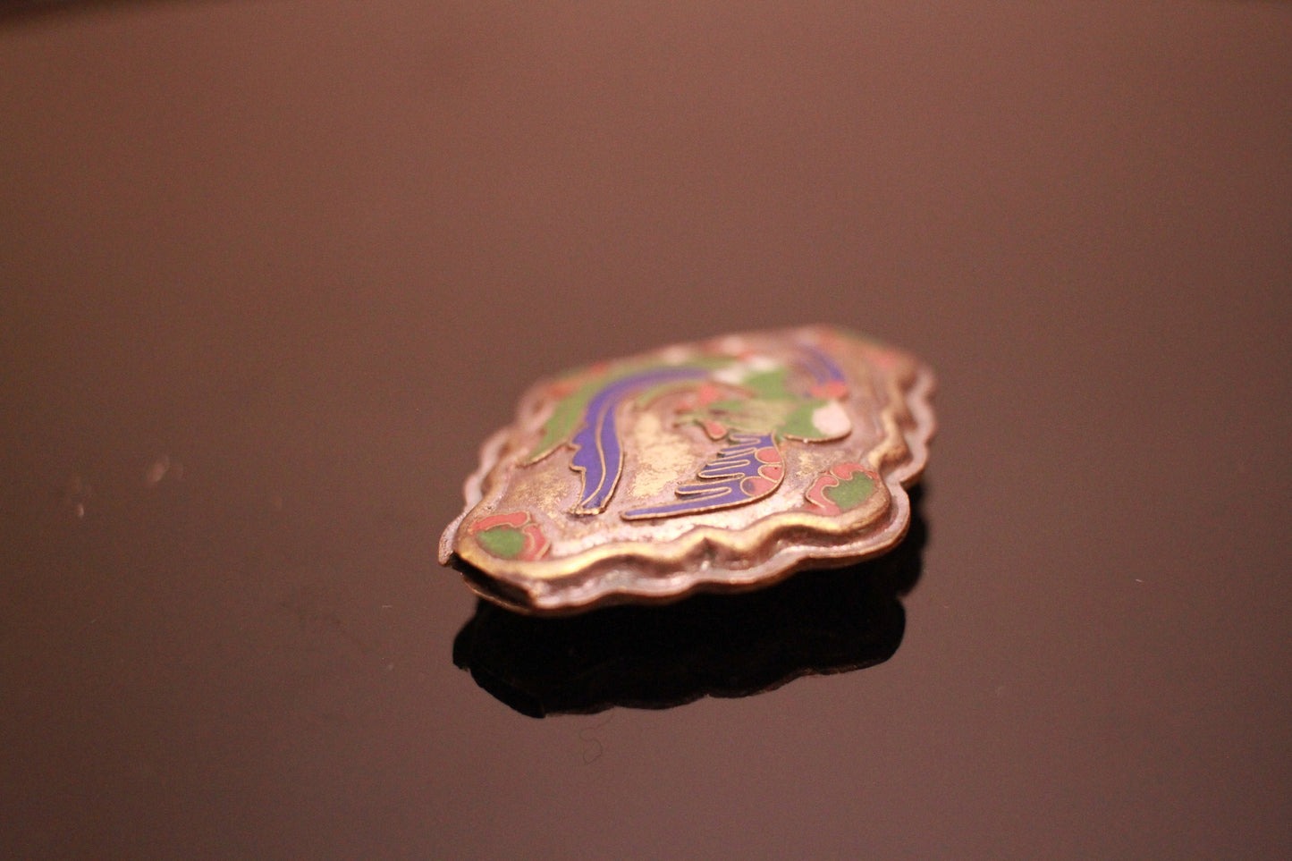 Dragon&Phoenix Cloisonne Ojime beads KIMONO art and crafts accessory "OBIDOME" Japanese vintage netsuke inro 1900s Meiji era 1.25in×1.45in