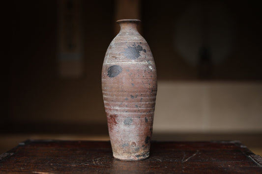 RARE! Japanese Antique BIZEN 1700s jar Ryukyu porcelain vase is name "devil's arm" ceramic hand craft H9.8in/H25cm