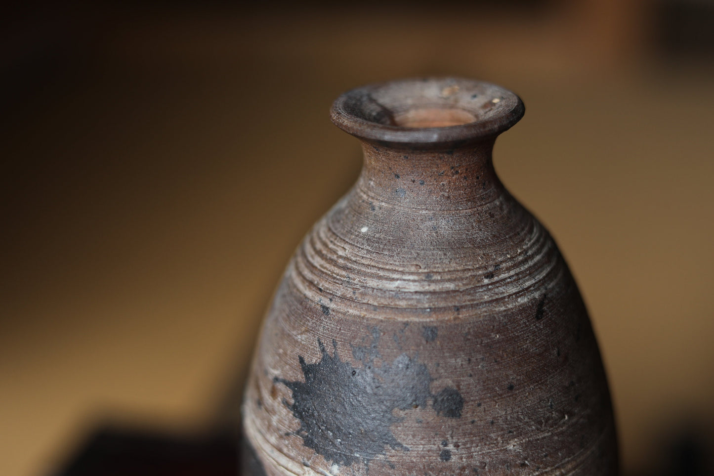 RARE! Japanese Antique BIZEN 1700s jar Ryukyu porcelain vase is name "devil's arm" ceramic hand craft H9.8in/H25cm
